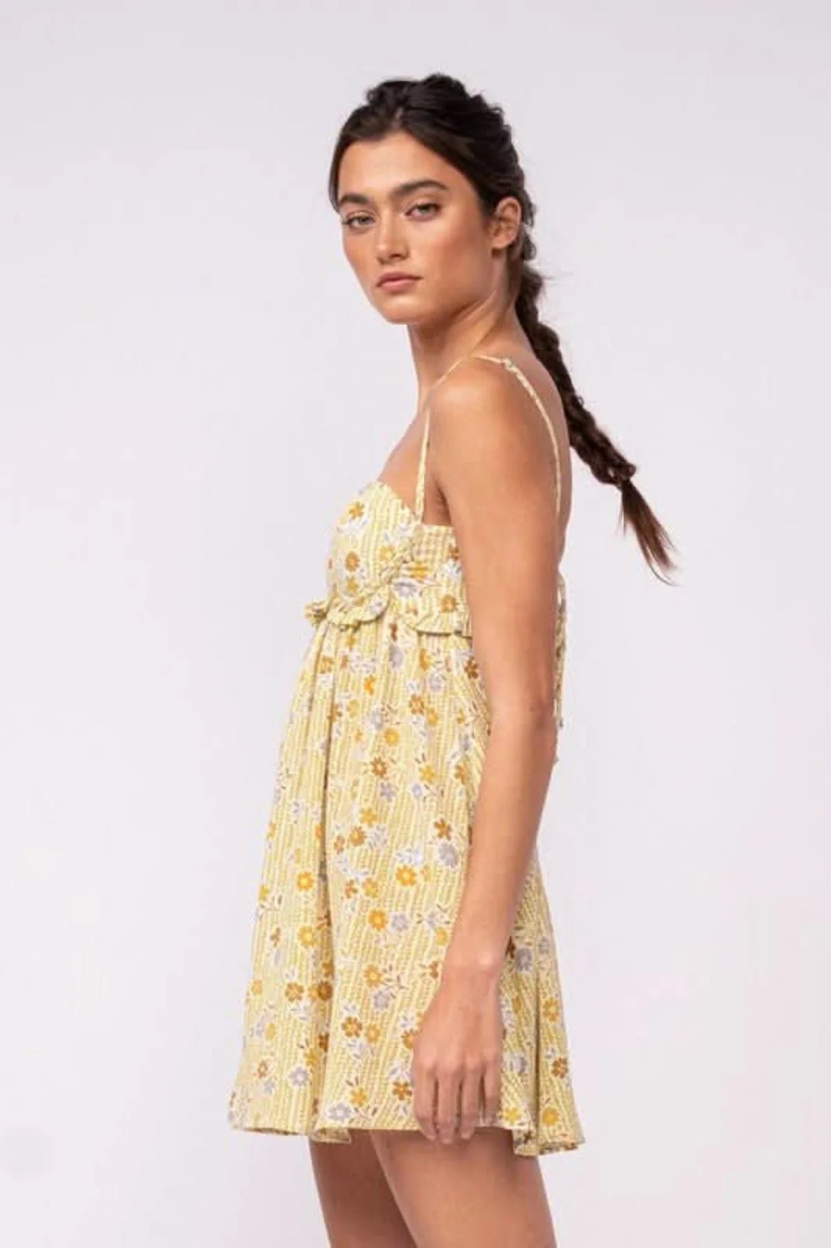Drew Olive Floral Babydoll Cami Mini Dress