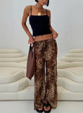 Fyre Wide Leg Pant Leopard Petite