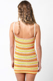 Suns Out Orange Multi Color Sheer Crochet Dress