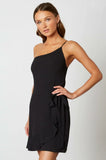 Morgan Black One Shoulder Ruffle Mini Dress
