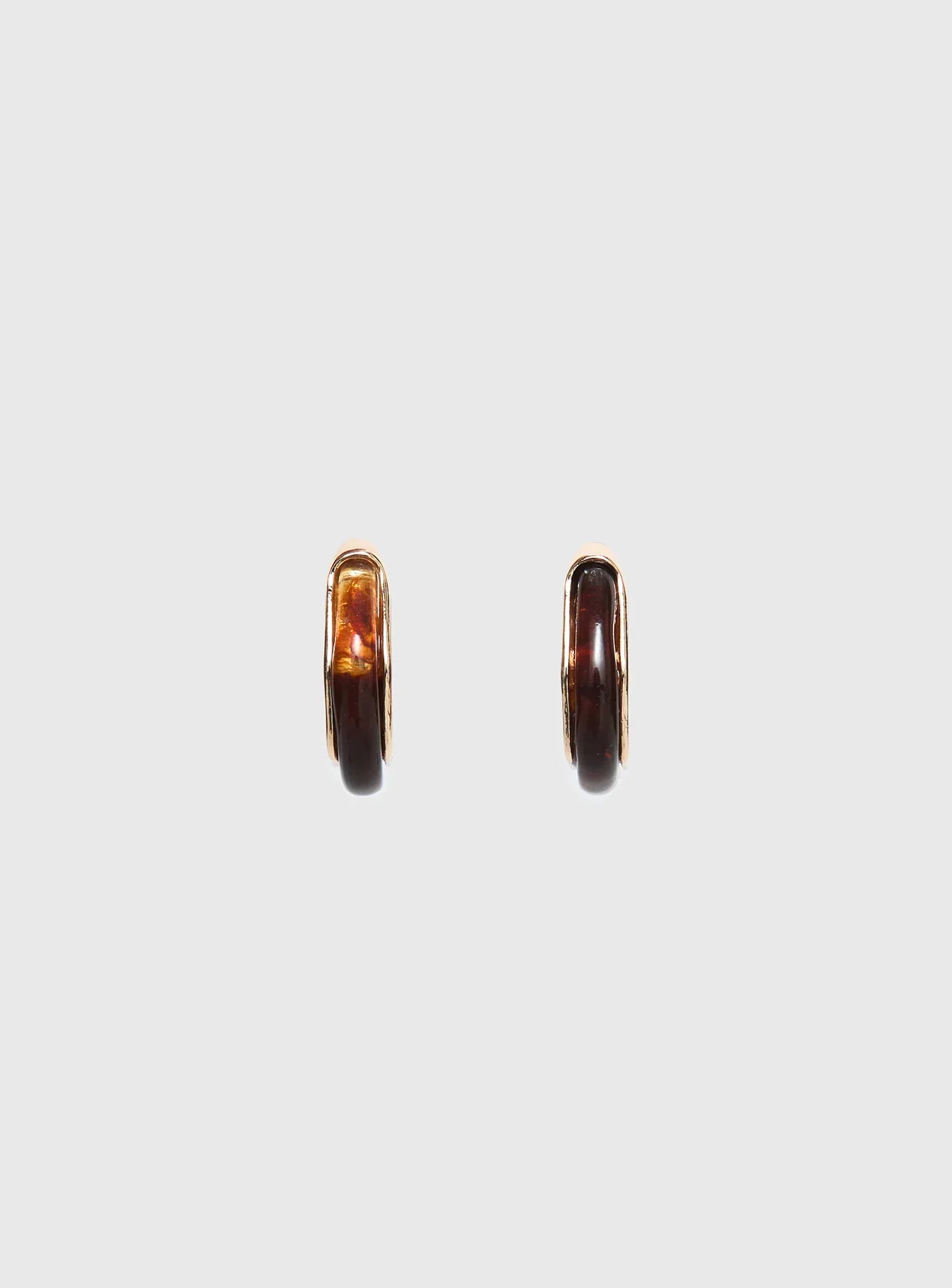 Still Love Hoop Earrings Gold Brown