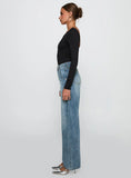 Sacramento High Rise Straight Leg Jeans Mid Blue Denim