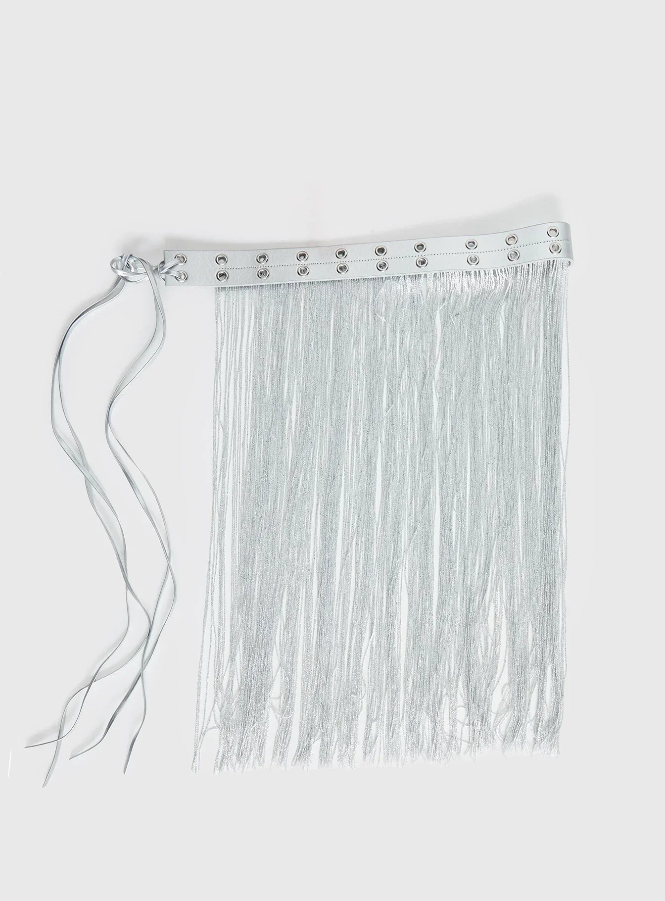 Artemas Studded Tassel Belt Silver