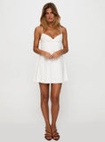 Dearly Embroidered Mini Dress White Petite