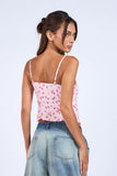 Allie Pink Floral Bustier Cami Top
