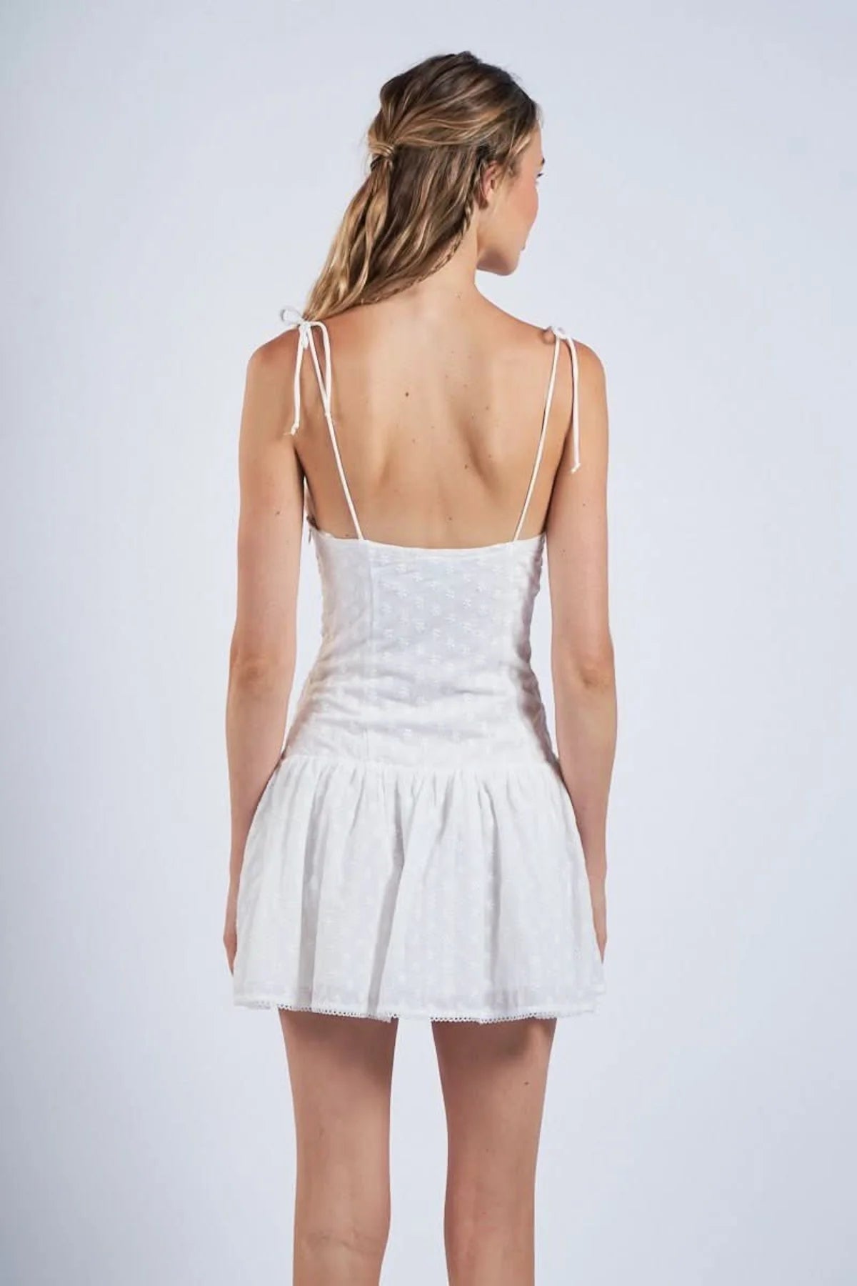 Marnie White Eyelet Mini Dress