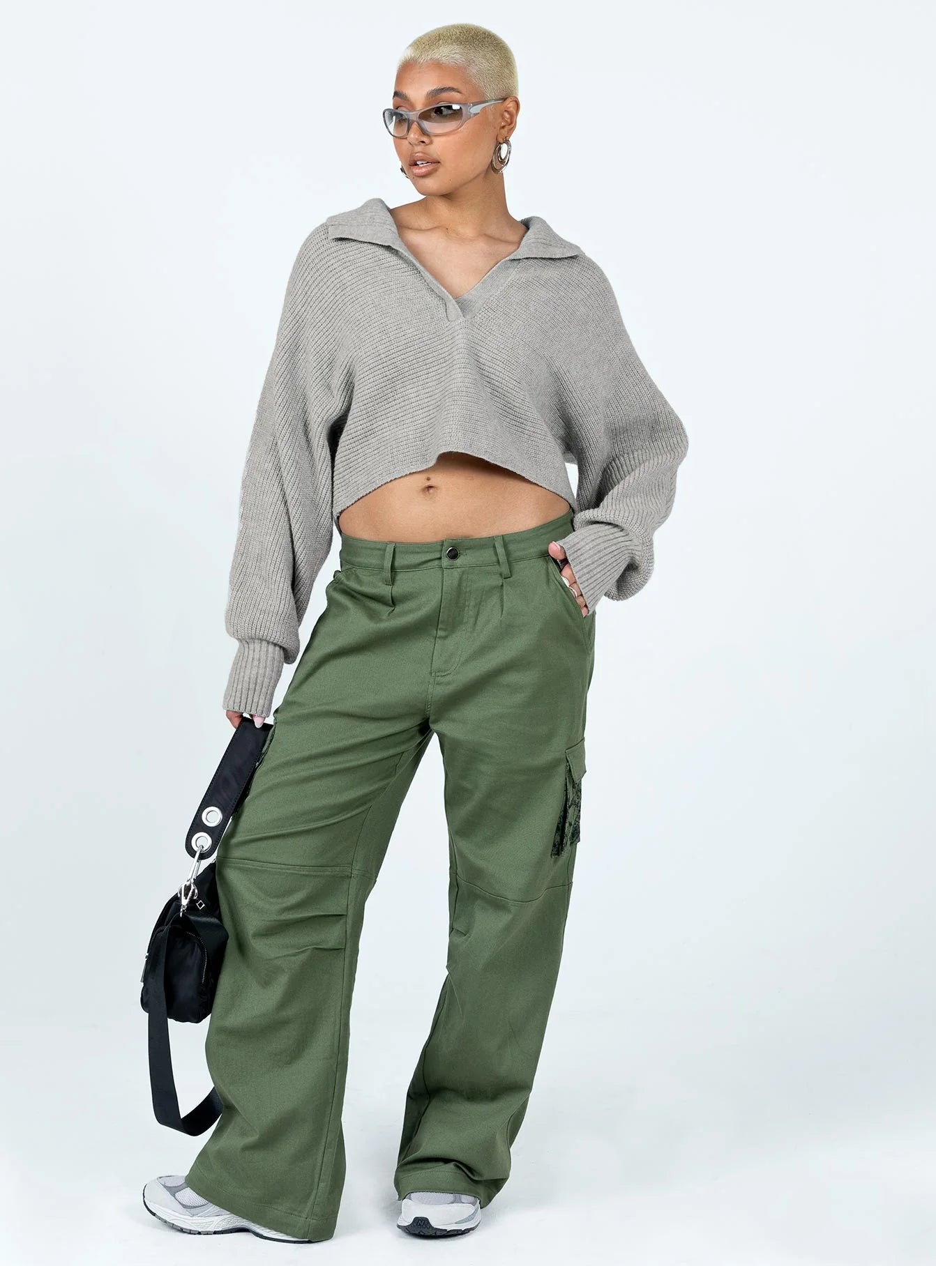 Tiara Cropped Sweater Grey