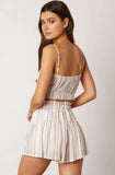Lia Pink Striped Cropped Two Piece Skort Set