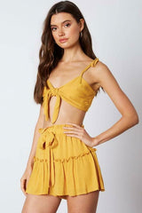 Caicos Bay Mustard Yellow Two Piece Romper