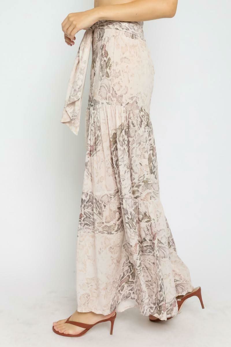By The Shore Taupe Snake Two Piece Jumpsuit