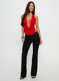 Yevina Eyelet Flare Pant Black