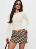 Point Of View Mini Skirt Brown Check