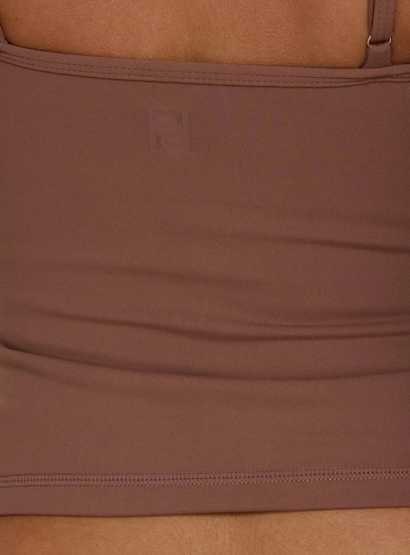 Ascend Layered Halter Tank Top Brown / Pink
