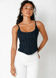 Annabelle Dark Denim Corset Top