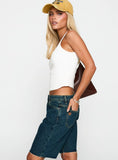 Cult Classic Longline Denim Shorts Vintage Wash