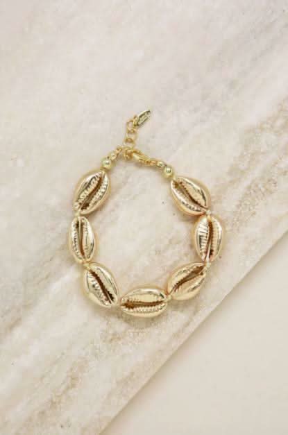 Ettika Seven Seas 18k Gold Plated Shell Bracelet