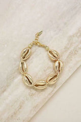 Ettika Seven Seas 18k Gold Plated Shell Bracelet