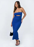Talena Strapless Midi Dress Blue