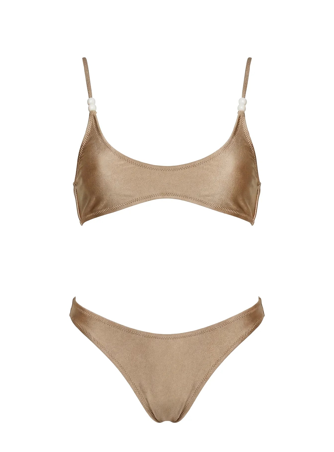 Esplanade High Side Bikini Bottoms Gold