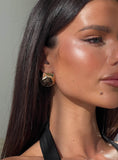 For The Thrill Shell Earrings Gold Brown