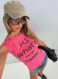 What's His Name Graphic Top Hot Pink