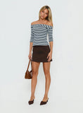 Dinnie Faux Suede Mini Skirt Brown
