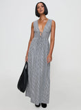Pokey Maxi Dress Black White Stripe