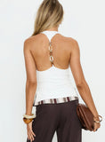 Harlene Back Detail Top White