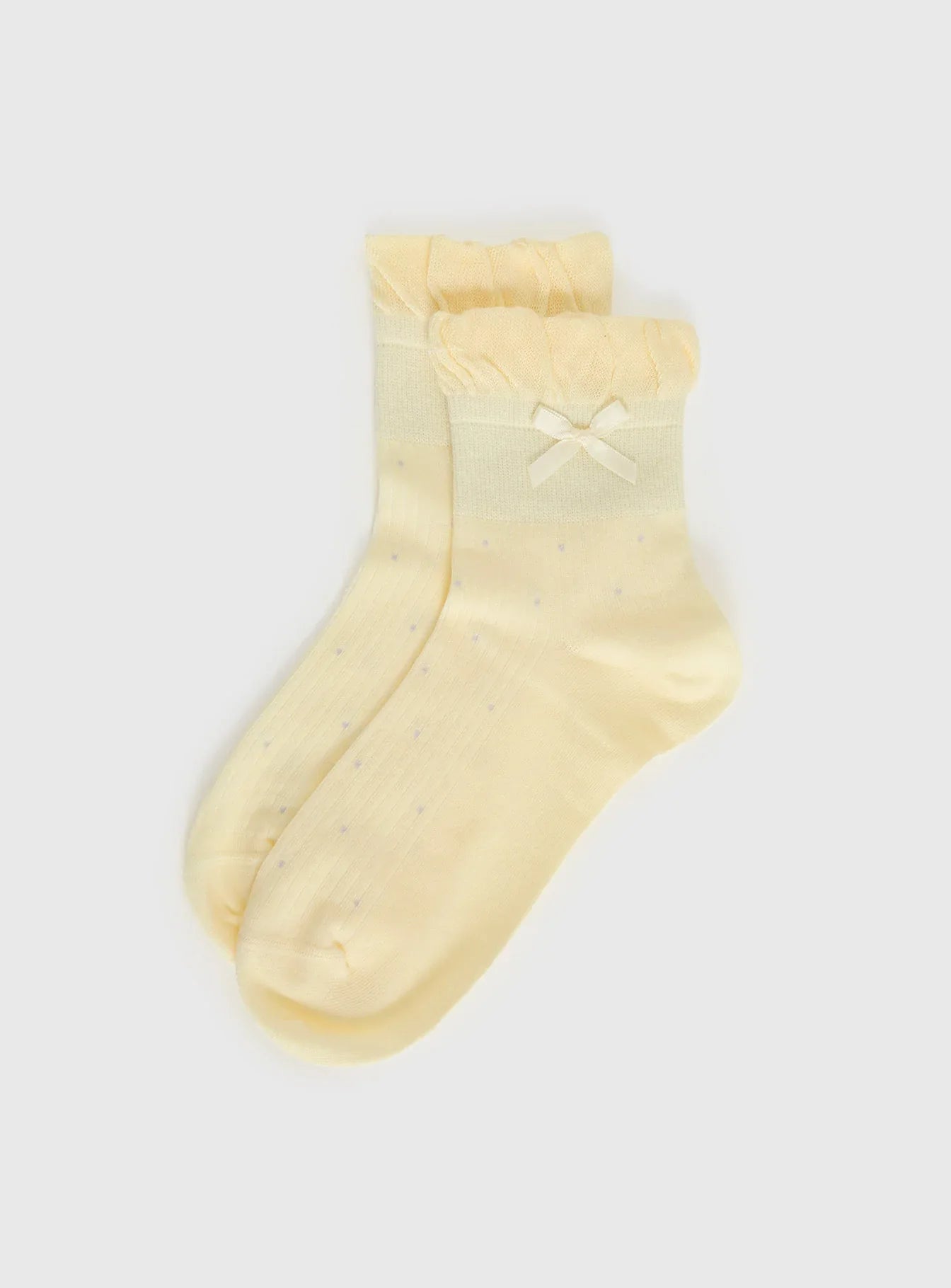 Ceyla Frill Socks Yellow Polka