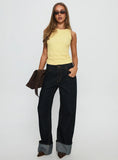Feel So Close Textured Top Lemon