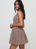 Cartmel Mini Dress Brown Pink