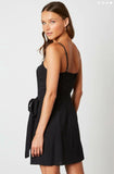 Morgan Black One Shoulder Ruffle Mini Dress