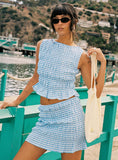 Miss You More Shirred Set Blue