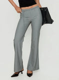 Joanah Tie Waist Pant Grey Pinstripe