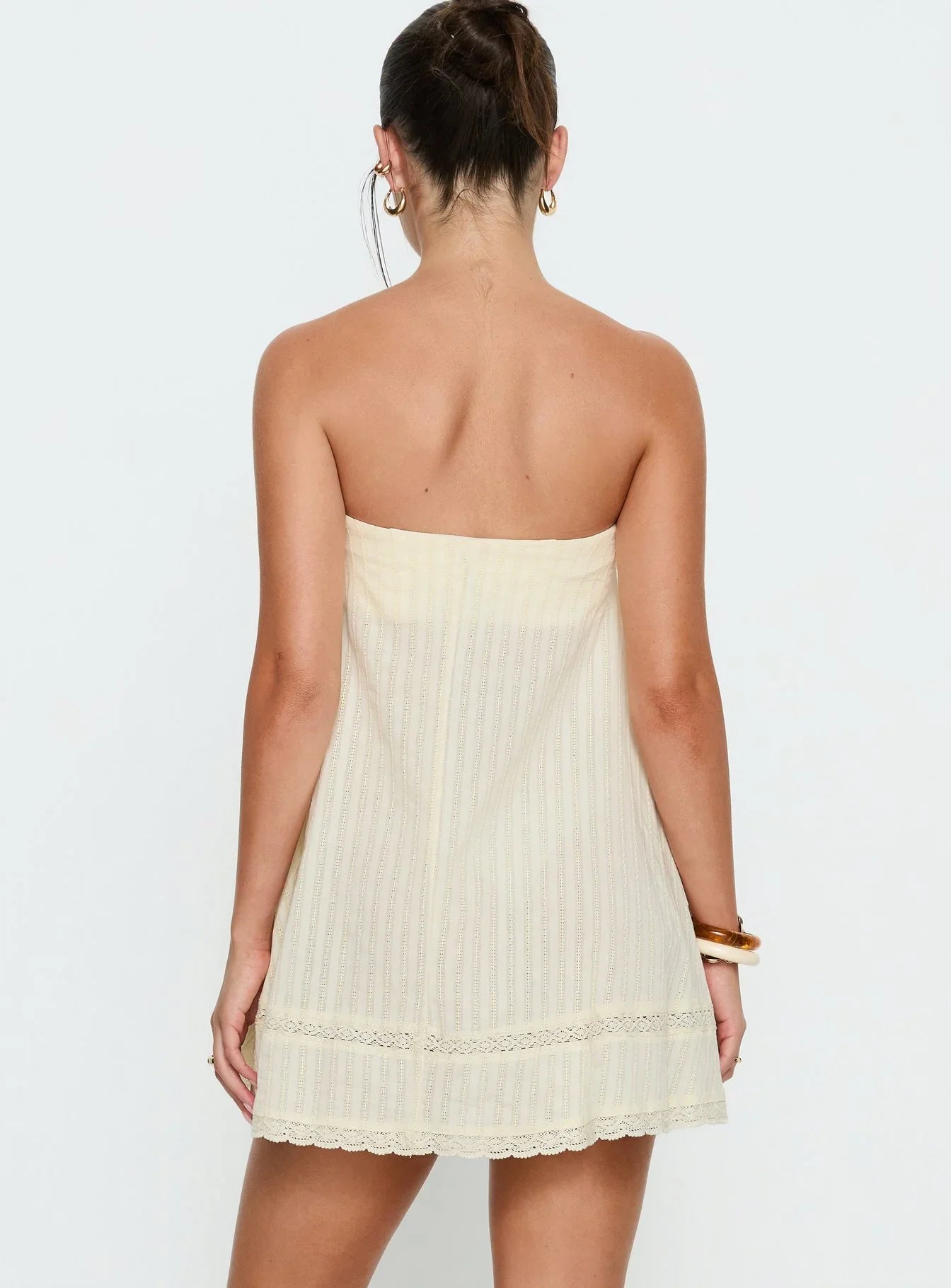 Gypsea Strapless Swing Mini Dress Butter Yellow