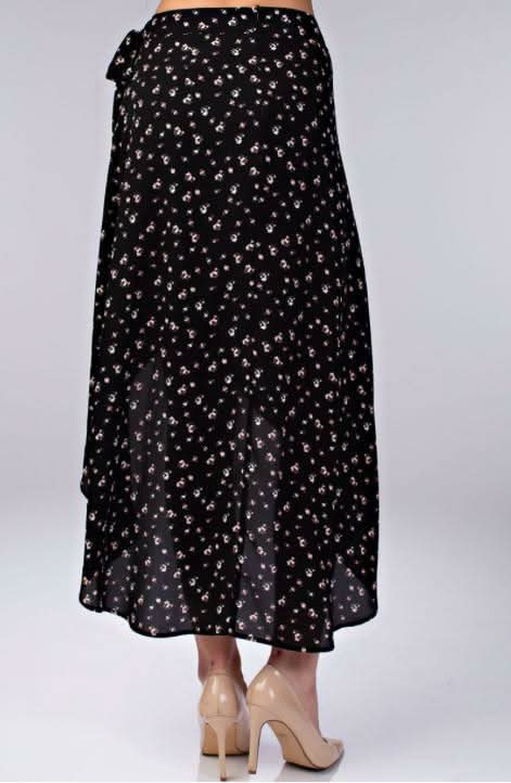 Becca Black Floral Two Piece Midi Dress