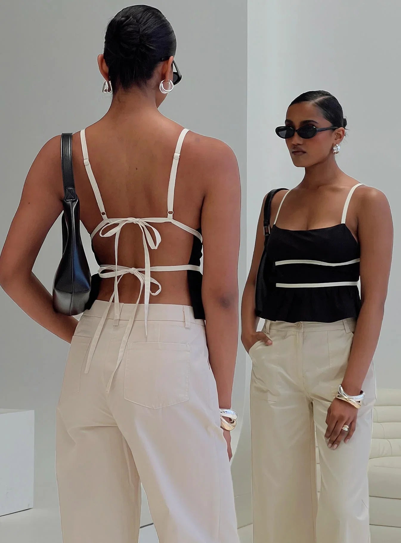 Daxon Top Black Cream