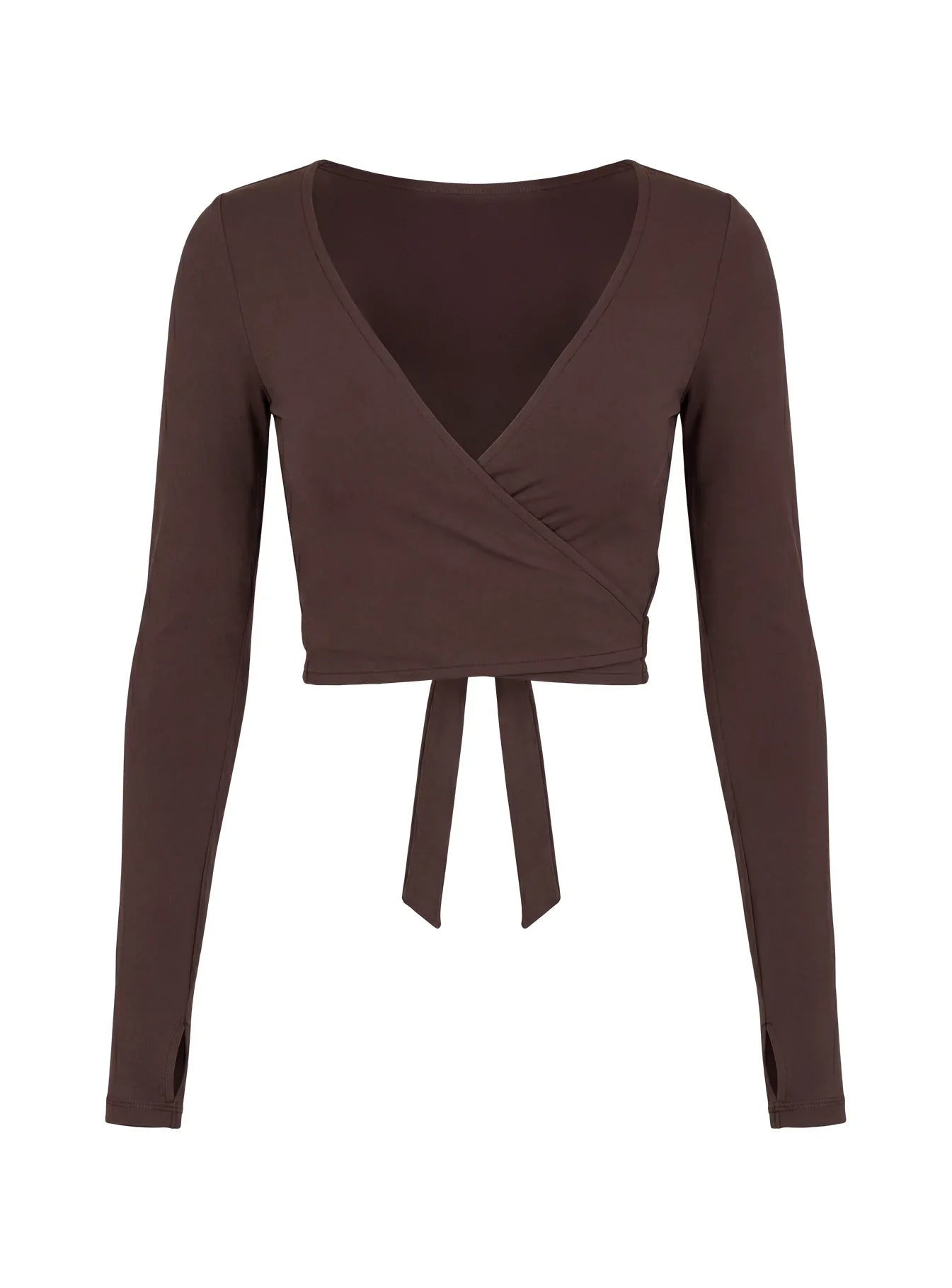 Pirouette Active Wrap Top Brown