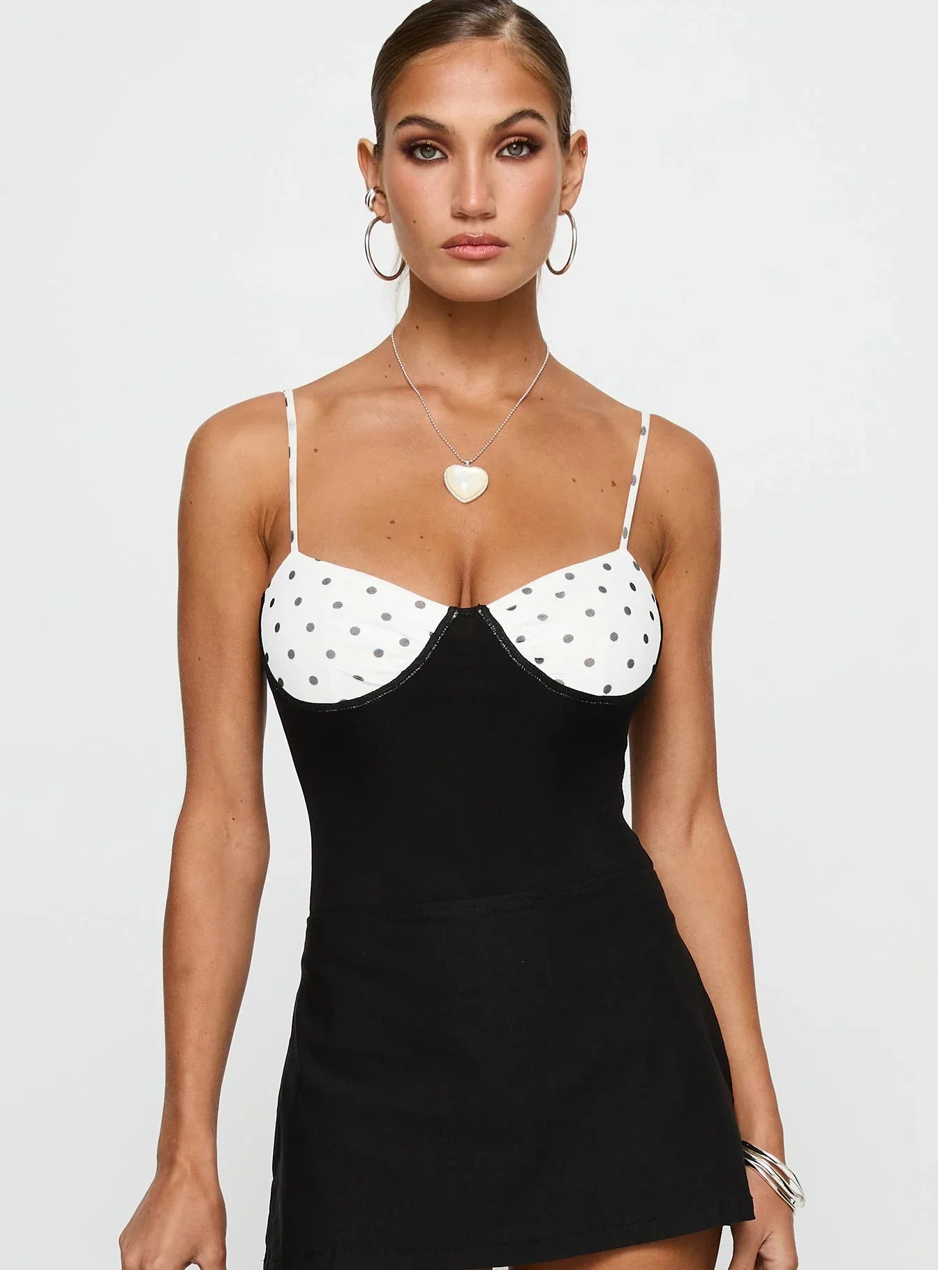 Evette Bodysuit Black White