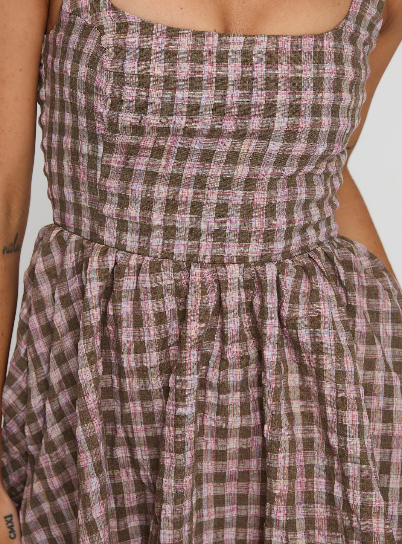 Cartmel Mini Dress Brown Pink