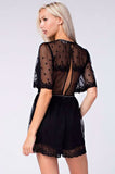 Luminous Stars Sheer Black Lace Romper