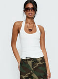 Baseline Scoop Halter Rib Tank White