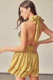 Tracie Golden Kiwi Halter Romper