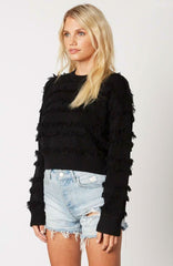 Hailey Black Fringe Sweater