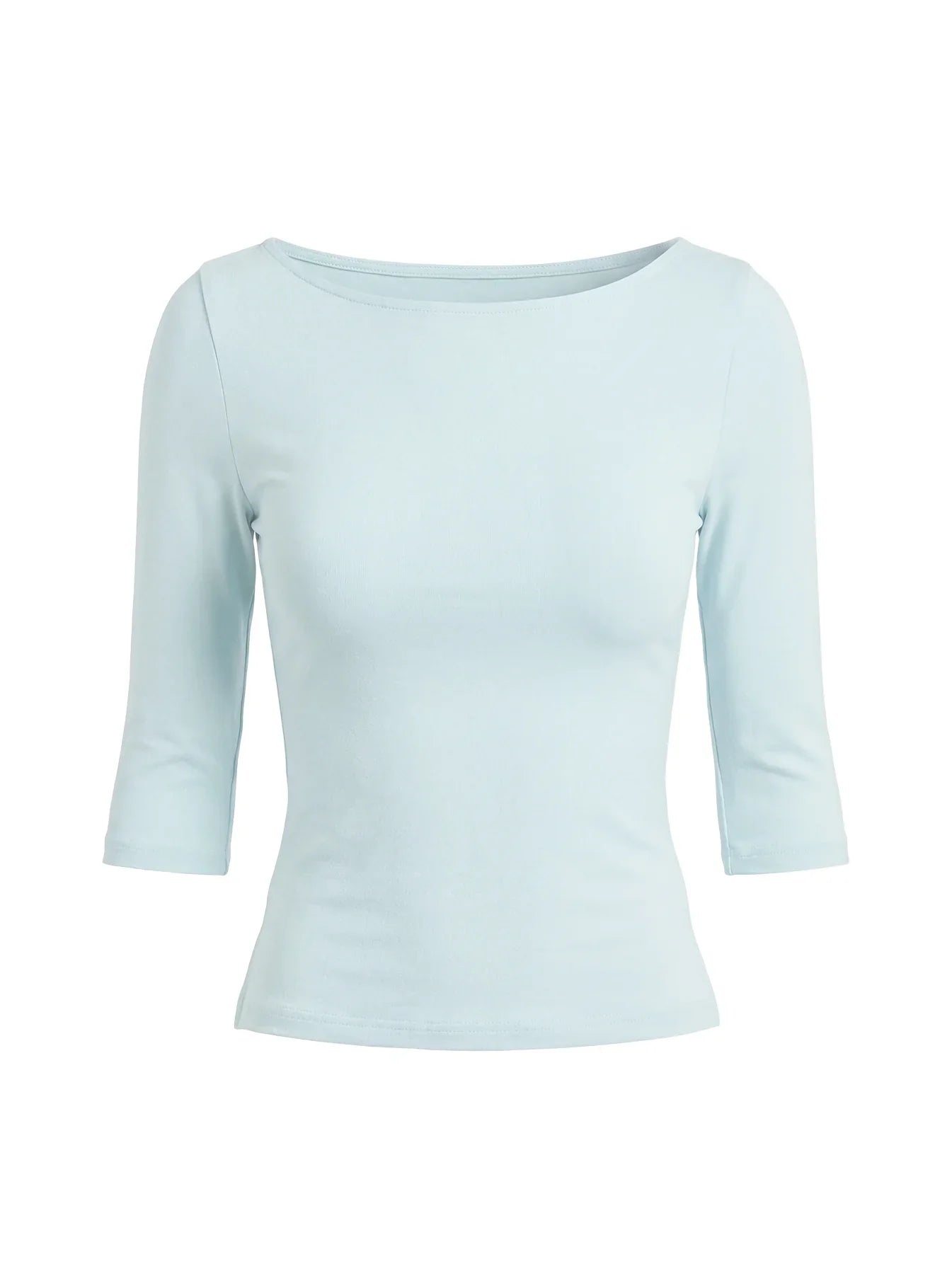 Daily Define Boatneck 3/4 Sleeve Top Icy Blue
