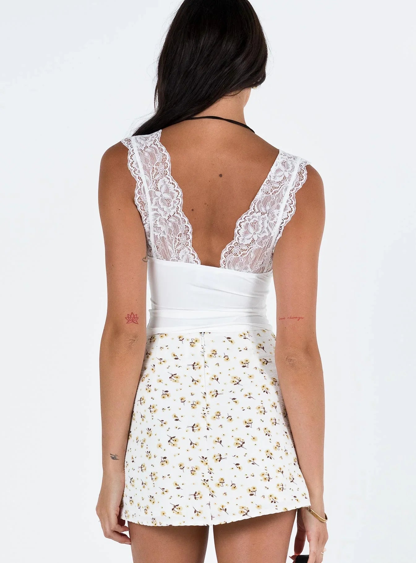 Selby Mini Skirt White Yellow