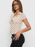 Cottesloe Blouse Top Cream Polka Dot
