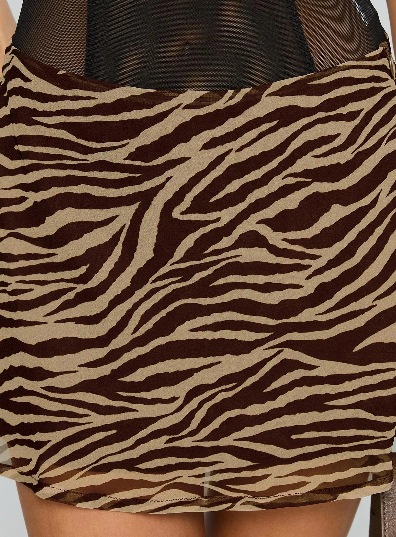 Feed The Soul Mini Skirt Brown Zebra