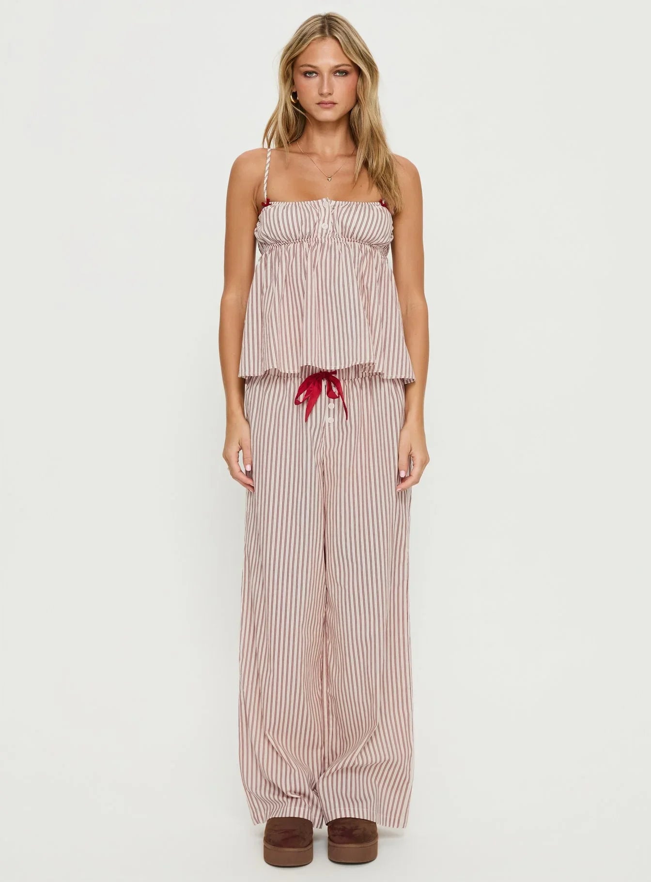 Chill Club Sleep Relaxed Pants Red / White Stripe
