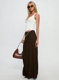 Keirah Contrast Wrap Maxi Skirt Chocolate White